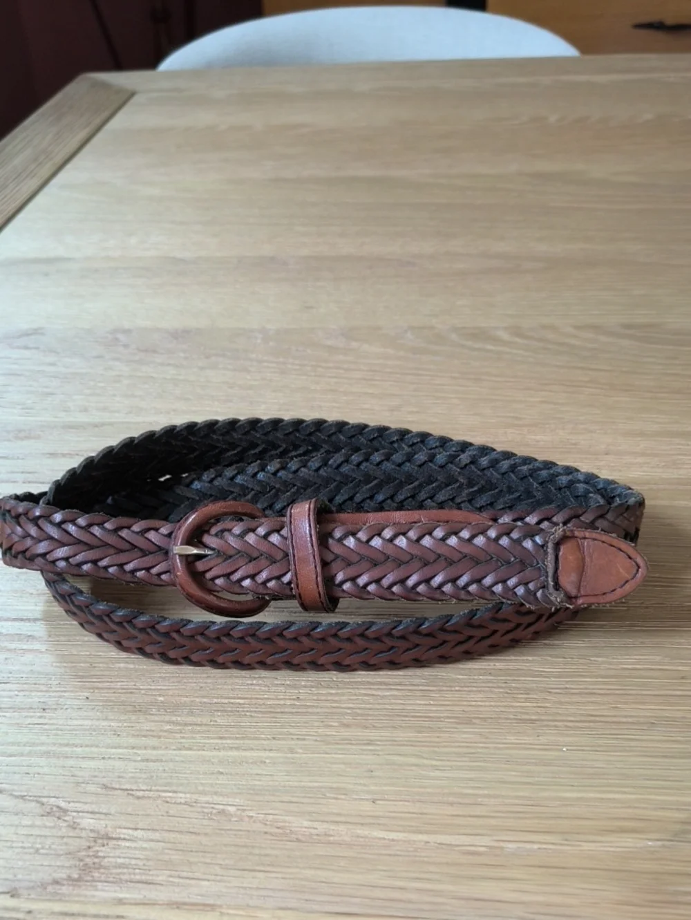 Dockers Woven Leather Belt in Brown and Dark Brown